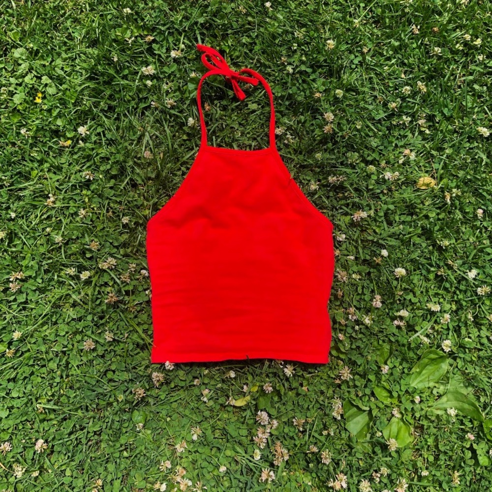 Red halter top
